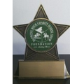 4 3/4" Antique Gold Metal Star Award with 2" Insert Holder